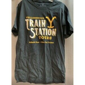 Yellowstone - Train Station tours T-Shirt Mens‎ Medium